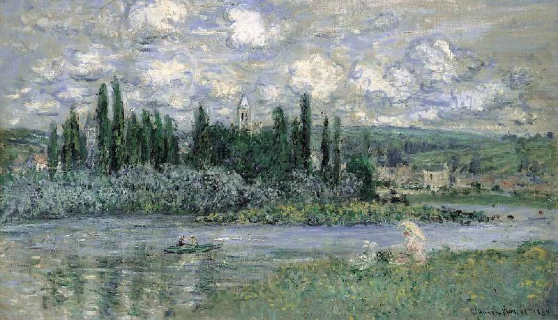 Claude Monet View of Vetheuil sur Seine Norge oil painting art